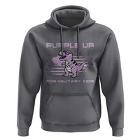 Purple Up For Military Kids Hoodie Military Child Month Army Dinosaur Dino