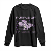 Purple Up For Military Kids Long Sleeve Shirt Military Child Month Army Dinosaur Dino