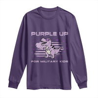 Purple Up For Military Kids Long Sleeve Shirt Military Child Month Army Dinosaur Dino