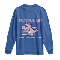 Purple Up For Military Kids Long Sleeve Shirt Military Child Month Army Dinosaur Dino