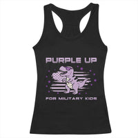 Purple Up For Military Kids Racerback Tank Top Military Child Month Army Dinosaur Dino