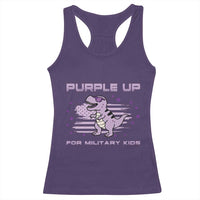Purple Up For Military Kids Racerback Tank Top Military Child Month Army Dinosaur Dino