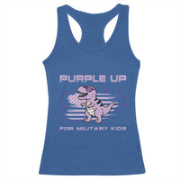 Purple Up For Military Kids Racerback Tank Top Military Child Month Army Dinosaur Dino