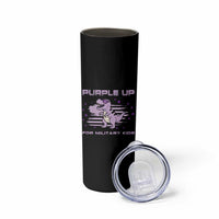 Purple Up For Military Kids Skinny Tumbler Military Child Month Army Dinosaur Dino