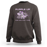 Purple Up For Military Kids Sweatshirt Military Child Month Army Dinosaur Dino