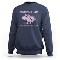 Purple Up For Military Kids Sweatshirt Military Child Month Army Dinosaur Dino