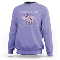 Purple Up For Military Kids Sweatshirt Military Child Month Army Dinosaur Dino