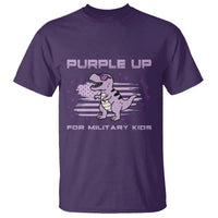 Purple Up For Military Kids T Shirt Military Child Month Army Dinosaur Dino