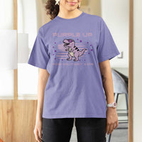 Purple Up For Military Kids T Shirt For Women Military Child Month Army Dinosaur Dino