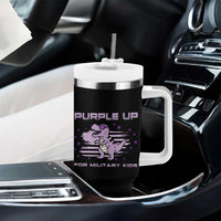 Purple Up For Military Kids Tumbler With Handle Military Child Month Army Dinosaur Dino