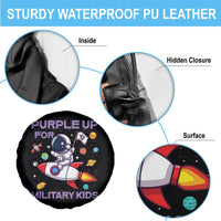 Purple Up For Military Kids Spare Tire Cover Military Child Month Astronaut Funny