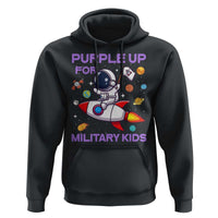 Purple Up For Military Kids Hoodie Military Child Month Astronaut Funny