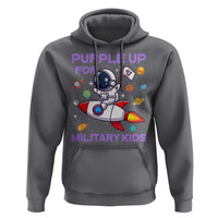 Purple Up For Military Kids Hoodie Military Child Month Astronaut Funny
