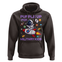 Purple Up For Military Kids Hoodie Military Child Month Astronaut Funny