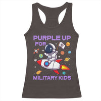 Purple Up For Military Kids Racerback Tank Top Military Child Month Astronaut Funny