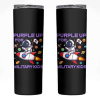 Purple Up For Military Kids Skinny Tumbler Military Child Month Astronaut Funny