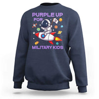 Purple Up For Military Kids Sweatshirt Military Child Month Astronaut Funny