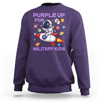 Purple Up For Military Kids Sweatshirt Military Child Month Astronaut Funny