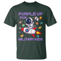 Purple Up For Military Kids T Shirt Military Child Month Astronaut Funny