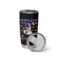 Purple Up For Military Kids Tumbler Cup Military Child Month Astronaut Funny