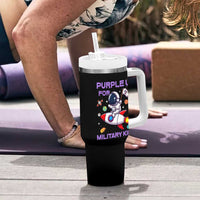 Purple Up For Military Kids Tumbler With Handle Military Child Month Astronaut Funny