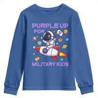 Purple Up For Military Kids Youth Sweatshirt Military Child Month Astronaut Funny