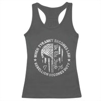 When Tyranny Becomes Law Rebellion Becomes Duty Racerback Tank Top We The People 1776 American Flag