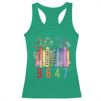 Retro 8647 Racerback Tank Top Foxtrots Delta Tangos Book Flower