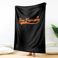 San Francisco Throw Blanket SF Varsity California Script Vintage Sports Jersey Style