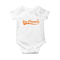 San Francisco Baby Onesie SF Varsity California Script Vintage Sports Jersey Style