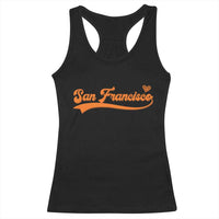 San Francisco Racerback Tank Top SF Varsity California Script Vintage Sports Jersey Style