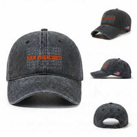 Vintage San Francisco Washed Cotton Baseball Cap California SF Retro Sports Style