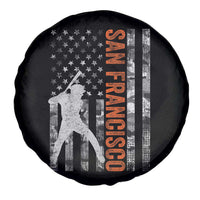 San Francisco Spare Tire Cover SF Baseball Player American Flag USA Camo Patriotic
