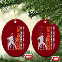 San Francisco Ceramic Ornament SF Baseball Player American Flag USA Camo Patriotic