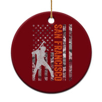 San Francisco Ceramic Ornament SF Baseball Player American Flag USA Camo Patriotic