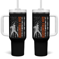 San Francisco Tumbler With Handle SF Baseball Player American Flag USA Camo Patriotic