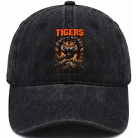 Tiger Sports Name Washed Cotton Baseball Cap Vintage Distressed Baseball Fans