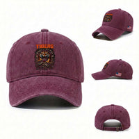 Tiger Sports Name Washed Cotton Baseball Cap Vintage Distressed Baseball Fans