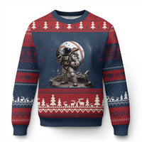 Astronaut Baseball Player Ugly Christmas Sweater Distressed Houston Clutch City Sports Fans