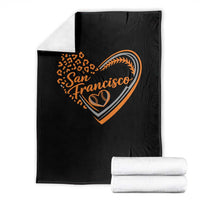 San Francisco Throw Blanket SF Leopard Heart US State Baseball Fan Team Spirit