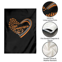 San Francisco Garden Flag SF Leopard Heart US State Baseball Fan Team Spirit