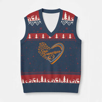San Francisco V-Neck Knit Sweater Vest SF Leopard Heart US State Baseball Fan Team Spirit