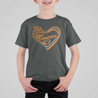 San Francisco T Shirt For Kid SF Leopard Heart US State Baseball Fan Team Spirit