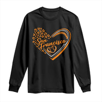 San Francisco Long Sleeve Shirt SF Leopard Heart US State Baseball Fan Team Spirit