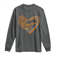 San Francisco Long Sleeve Shirt SF Leopard Heart US State Baseball Fan Team Spirit