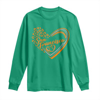 San Francisco Long Sleeve Shirt SF Leopard Heart US State Baseball Fan Team Spirit