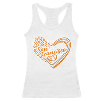 San Francisco Racerback Tank Top SF Leopard Heart US State Baseball Fan Team Spirit