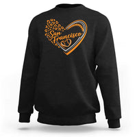 San Francisco Sweatshirt SF Leopard Heart US State Baseball Fan Team Spirit
