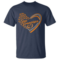 San Francisco T Shirt SF Leopard Heart US State Baseball Fan Team Spirit
