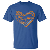 San Francisco T Shirt SF Leopard Heart US State Baseball Fan Team Spirit